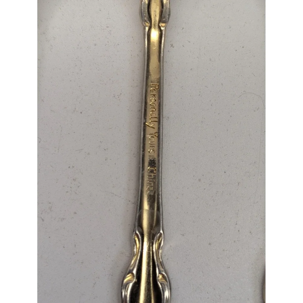 Personally Yours Stainless Steel Dinner Forks Set Of 4 Silver Tone Scroll Design